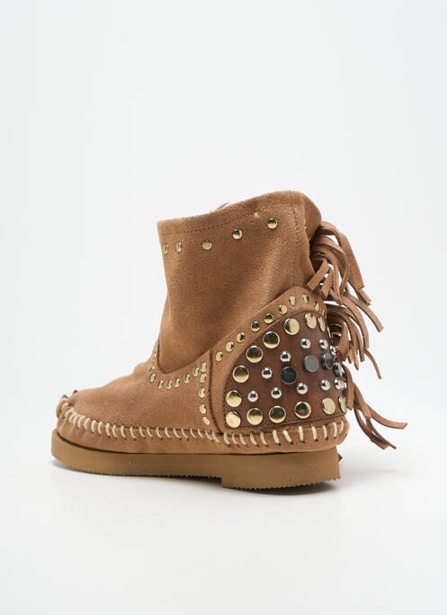 Bottines/boots nubuck talon plat jusqu'à 3cm marron N°11 femme