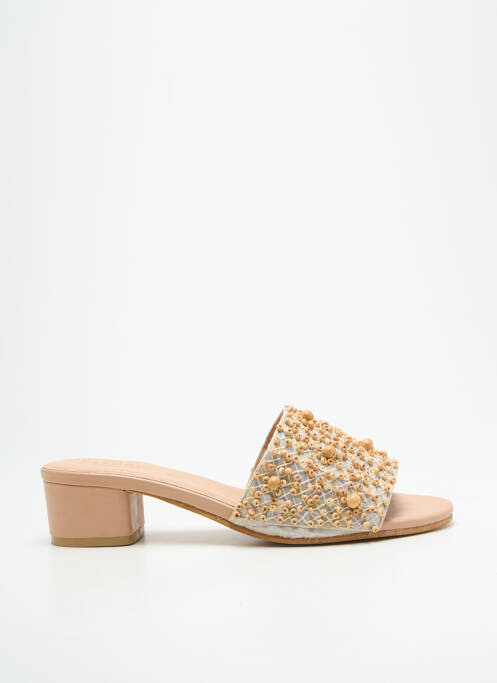 Mules/sabots semelle extérieure cuir talon de 4 à 6cm beige PARODI SUNSHINE femme