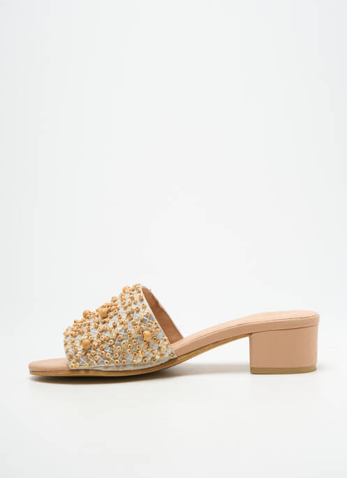 Mules/sabots semelle extérieure cuir talon de 4 à 6cm beige PARODI SUNSHINE femme