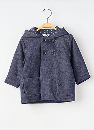 Manteau court fermeture boutonnée sur le devant a capuche bleu ABSORBA garçon