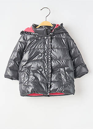 Doudoune poches a capuche gris 3 POMMES fille