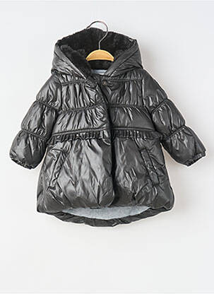 Doudoune poches a capuche noir 3 POMMES fille