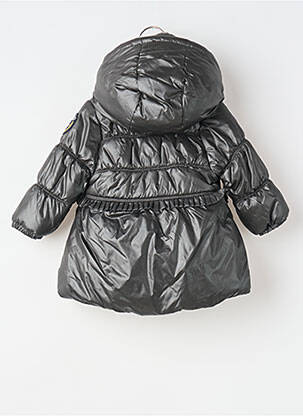 Doudoune poches a capuche noir 3 POMMES fille