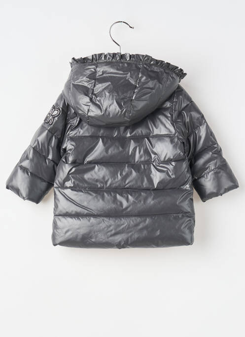 Doudoune tissage enduit a capuche gris 3 POMMES fille