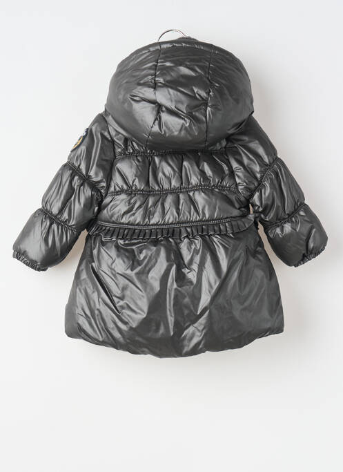 Doudoune tissage enduit a capuche noir 3 POMMES fille