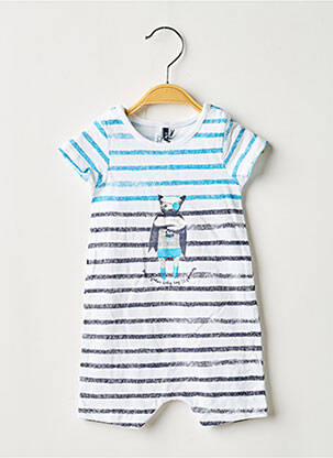 Combishort coupe droite manches courtes bleu 3 POMMES garcon