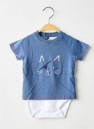 Body col rond manches courtes bleu ABSORBA garcon