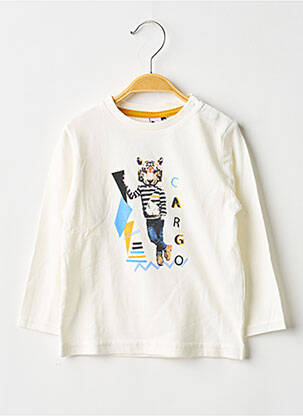 T-shirt manches longues manches longues blanc 3 POMMES garcon