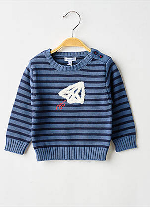 Pull coupe droite manches longues bleu ABSORBA garçon