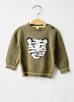 Pull coupe droite manches longues vert ABSORBA garçon