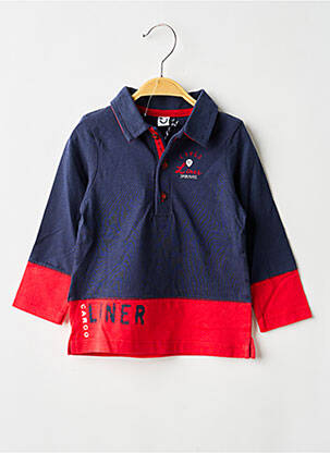 Polo manches longues manches longues bleu 3 POMMES garçon