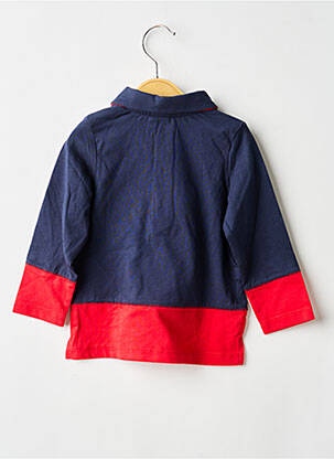Polo manches longues manches longues bleu 3 POMMES garçon