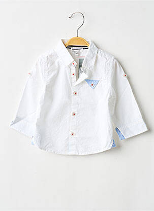 Chemise manches longues tissage popeline blanc 3 POMMES garçon