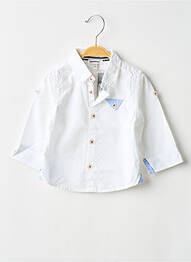 Chemise manches longues tissage popeline blanc 3 POMMES garcon