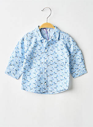 Chemise manches longues tissage popeline bleu ABSORBA garçon