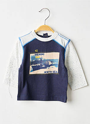 T-shirt manches longues manches longues bleu 3 POMMES garçon