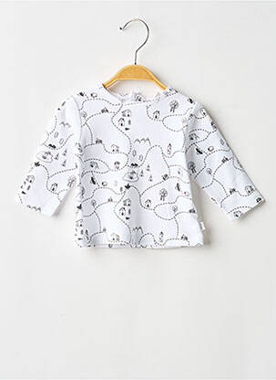 T-shirt imprimé fantaisie manches longues blanc CARREMENT BEAU garçon