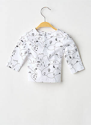 T-shirt imprimé fantaisie manches longues blanc CARREMENT BEAU garçon