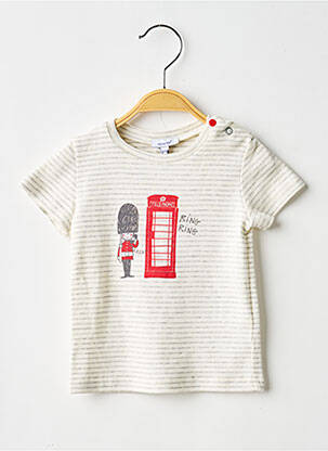 T-shirt sérigraphie floquée manches courtes gris ABSORBA garcon