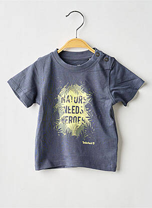 T-shirt sérigraphie floquée manches courtes bleu TIMBERLAND garcon