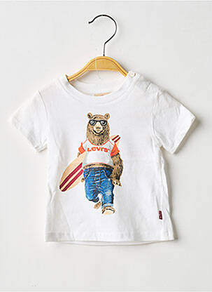 T-shirt sérigraphie floquée manches courtes blanc LEVIS garcon