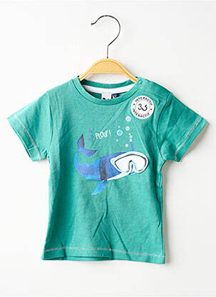 T-shirt tissage jersey manches courtes vert 3 POMMES garcon