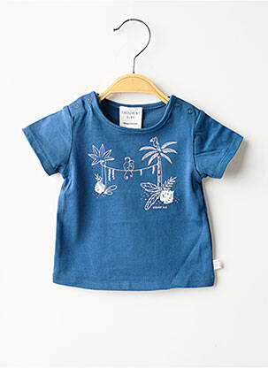 T-shirt sérigraphie floquée manches courtes bleu CARREMENT BEAU garçon