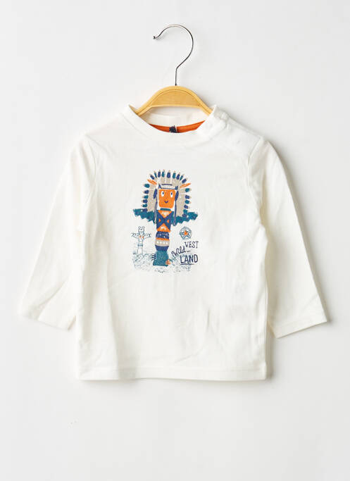 T-shirt manches longues manches longues blanc 3 POMMES garcon