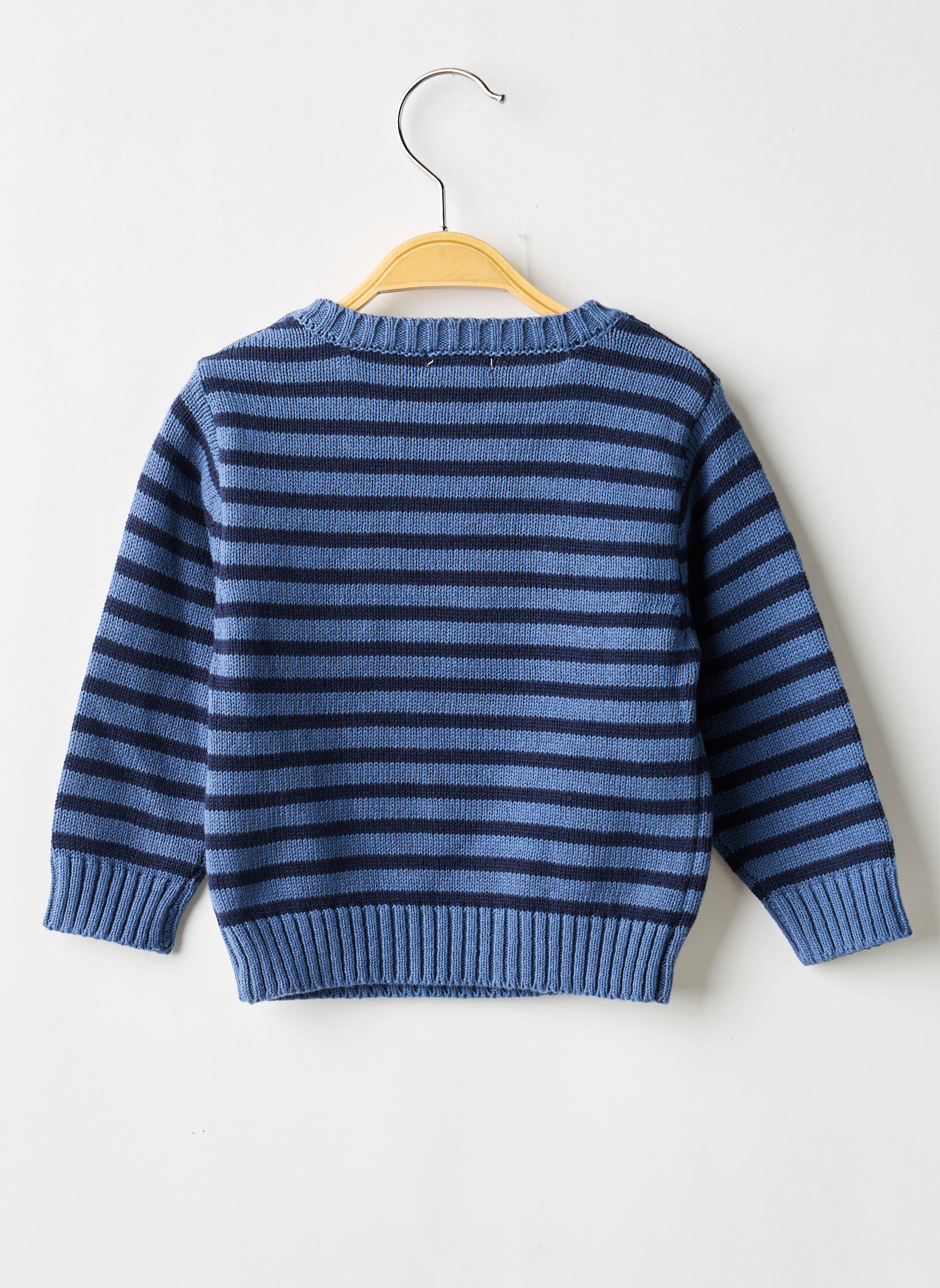 Pull coupe droite manches longues bleu ABSORBA garçon