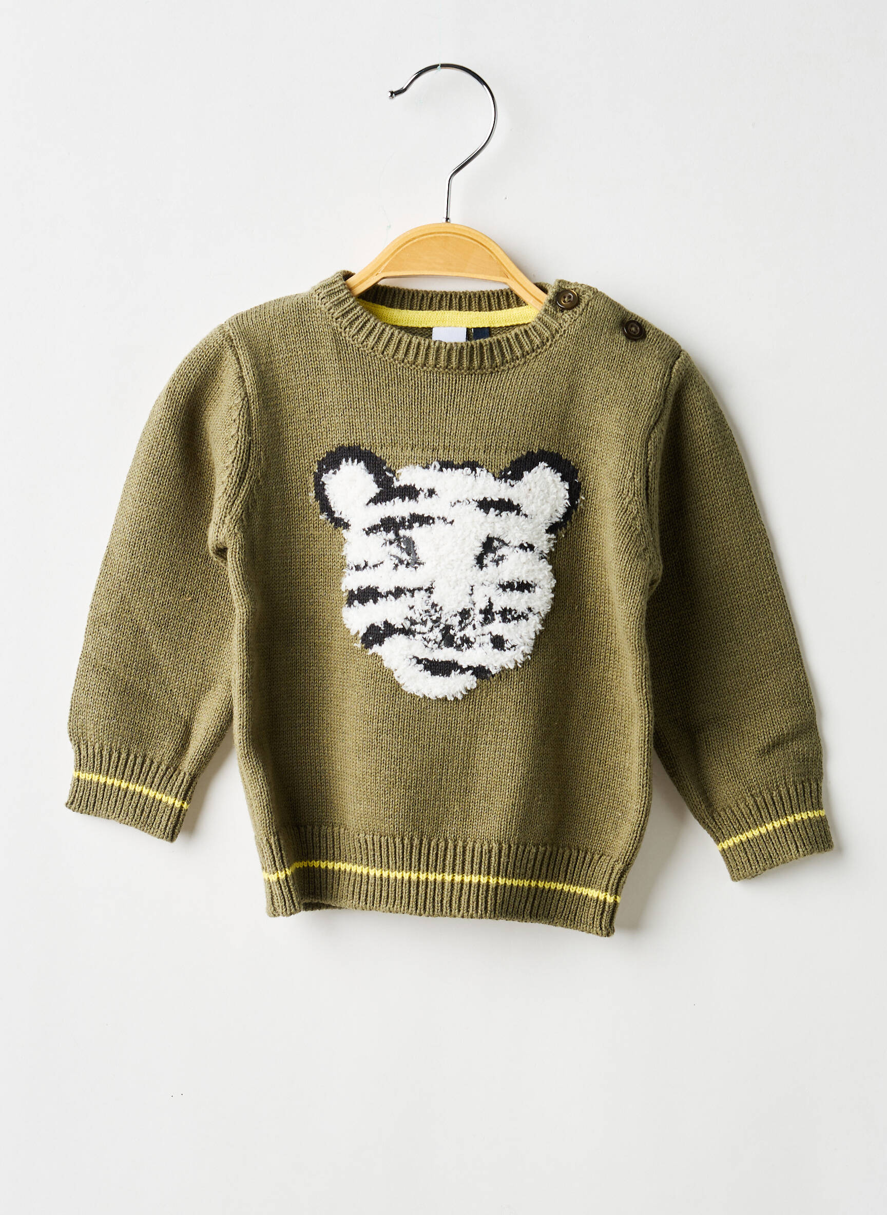 Pull coupe droite manches longues vert ABSORBA garçon