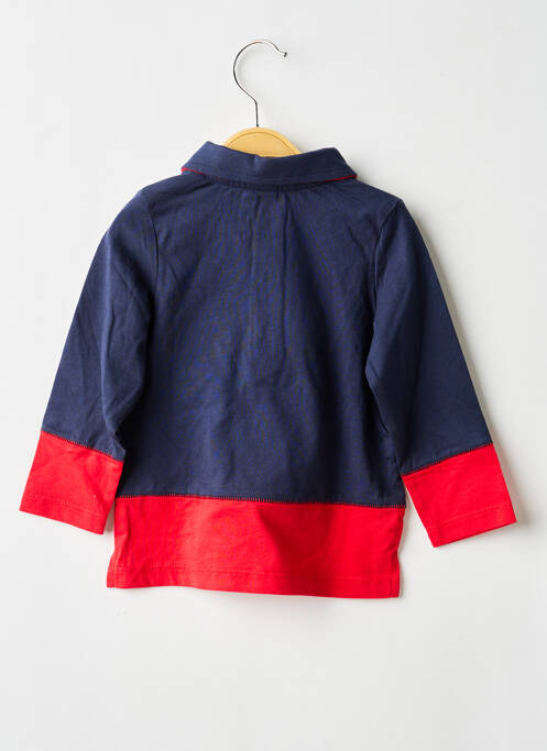 Polo manches longues manches longues bleu 3 POMMES garcon