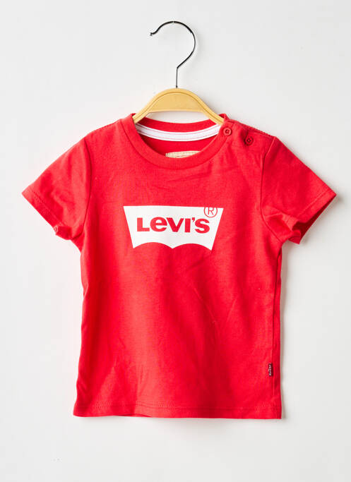 T-shirt sérigraphie floquée manches courtes rouge LEVIS garcon