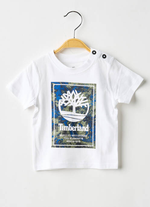 T-shirt sérigraphie floquée manches courtes blanc TIMBERLAND garcon