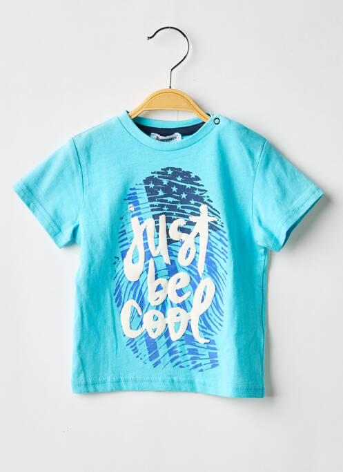 T-shirt sérigraphie floquée manches courtes bleu 3 POMMES garcon