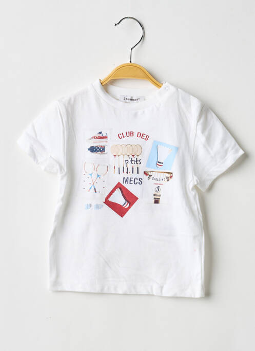 T-shirt coupe droite manches courtes blanc 3 POMMES garcon