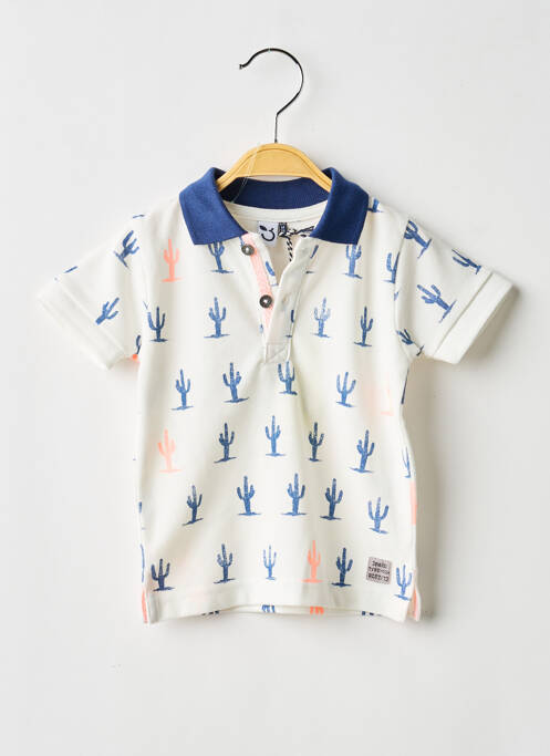 Polo coupe droite manches courtes blanc 3 POMMES garcon