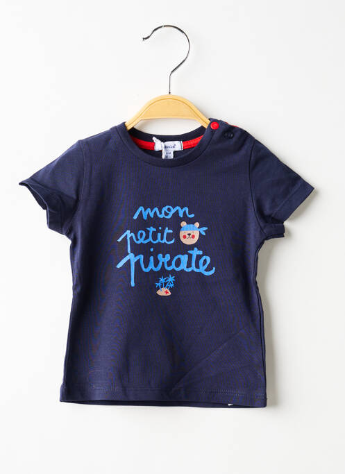 T-shirt sérigraphie floquée manches courtes bleu ABSORBA garcon