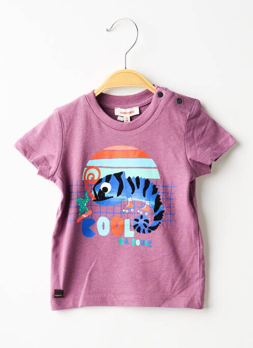 T-shirt tissage jersey manches courtes violet CATIMINI garcon