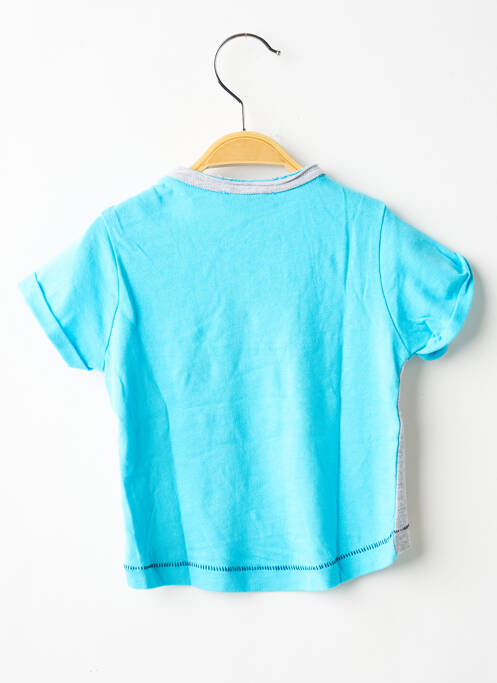 T-shirt sérigraphie floquée manches courtes bleu 3 POMMES garcon