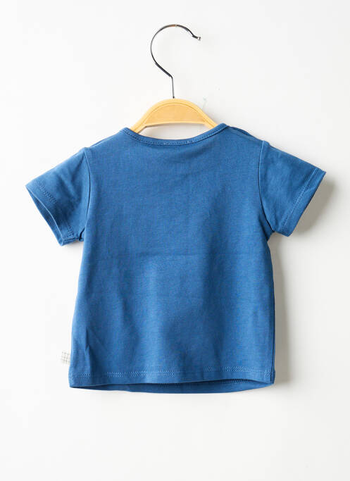 T-shirt sérigraphie floquée manches courtes bleu CARREMENT BEAU garcon