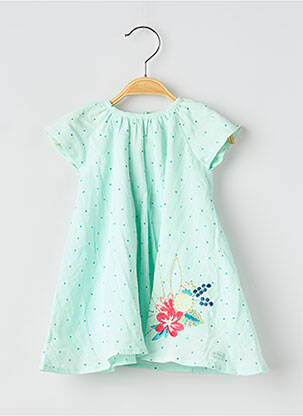 Robe mi-longue doublure manches courtes vert CATIMINI fille