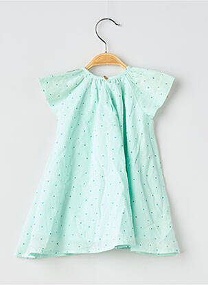Robe mi-longue doublure manches courtes vert CATIMINI fille