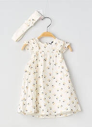 Robe mi-longue doublure manches courtes beige 3 POMMES fille