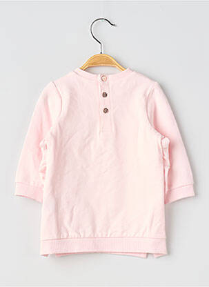 Robe mi-longue col rond manches longues rose CARREMENT BEAU fille