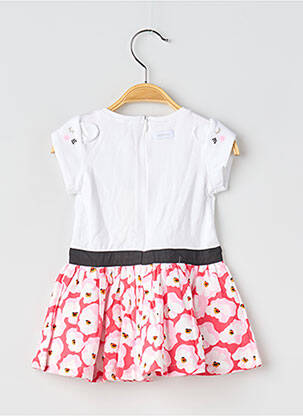 Robe mi-longue fermeture zippée au dos manches courtes blanc CATIMINI fille