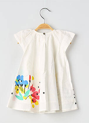 Robe mi-longue doublure manches courtes beige CATIMINI fille