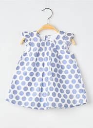 Robe mi-longue fermeture zippée au dos manches courtes bleu ABSORBA fille