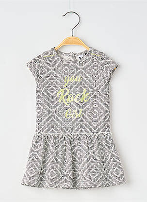 Robe mi-longue manches courtes manches courtes gris 3 POMMES fille