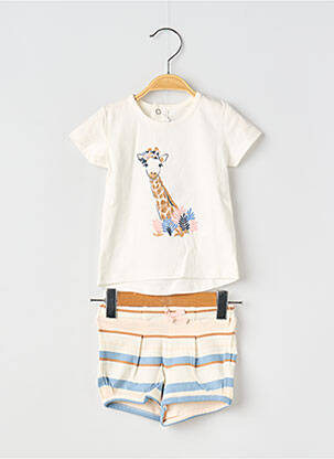 Ensemble short manches courtes beige ABSORBA fille