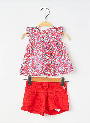 Ensemble short tissage popeline rouge ABSORBA fille